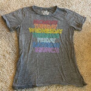 Chaser Gray Tee with Colorful Days of the Week